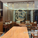 不锈钢屏风钛金镂空隔断遮挡玄关客厅入门中式花格金属背景墙定制 香槟金（定制联系客服报价）