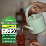小提中式提梁烧水壶家用电热水壶便携式茶壶迷你多功能电煮咖啡壶随身带酒店节日送礼茶室专业茶水壶 0.6L 天青色 第二代升级 （安静沸腾）