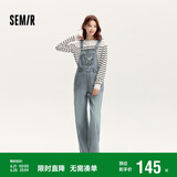 森马史努比IP牛仔裤女阔腿裤春秋背带裤休闲可爱109524124007