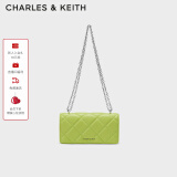 CHARLES&KEITH质感菱格链条小方钱包女包包女包生日礼物母亲节礼物CK6-10680924 Lime芥末黄色 XS