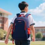 Edison初中生书包防泼水大容量双肩包小学生高年级减负背包L796-8火焰蓝