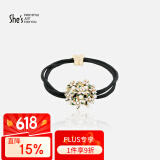 She's茜子 栀子花朵撞色滴油橡皮筋 发绳 时尚发圈 生日礼物 送女友