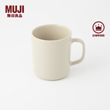无印良品（MUJI）炻瓷 马克杯 家用水杯 陶瓷杯 咖啡杯 办公室 米灰色  500ml