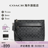 COACH/蔻驰 官方授权 新款男士时尚休闲手拿包圣诞节礼物情人节礼物 黑色F29508CQBK