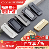 卡贝（cobbe）【隐形平拉手】抽屉拉手柜门暗拉手欧式隐形明装平装柜子衣柜五金 黑色-LS181款-64孔距*热荐