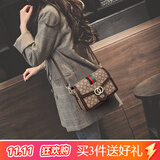 酷奇袋鼠酷奇女包轻奢包包女包单肩包女士斜挎包百搭印花包情人节生日礼物 咖啡色 【礼盒包装】