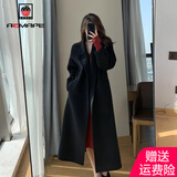 AEMAPE 毛呢大衣女中长款2025春秋冬季新款时尚气质女装加厚外套 黑色常规款 M