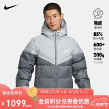 耐克NIKE羽绒服男短款连帽SF WR 650-D FLD外套FB8178-077灰XXL