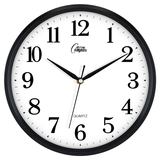 康巴丝（Compas）挂钟客厅2025款简约办公日历钟表石英钟表挂墙时钟 黑白色C2246直径28cm