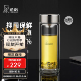 希诺双层玻璃杯抗菌隔热高档车载水杯男2025新款钛杯泡茶杯子XN-9103K