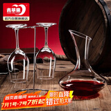 青苹果红酒杯高脚杯葡萄酒杯红酒杯醒酒器4件套 红酒杯*2+醒酒器+杯架