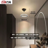 古镇灯具中山灯具大全2026新款全屋过道灯北欧轻奢创意玄关走廊灯简约现代 B款黑色20cm三色光源