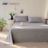 安睡宝（SOMERELLE）老粗布纯棉床单单件 全棉加厚单双人宿舍床笠床品三件套 灰次郎【全棉老粗布】 1.5m床-200x245cm单床单