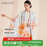 宝石蝶真丝丝巾女100%桑蚕丝旗袍披肩围巾女妈妈生日礼物女礼盒/牡丹2