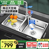 欧琳【国补立减15%】厨房水槽水盆不锈钢洗菜盆洗碗池大双槽洗菜池