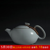 圣炎汝窑茶具汝窑茶壶陶瓷茶壶功夫汝瓷茶壶申道壶 月白色