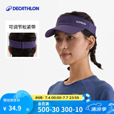 迪卡侬（DECATHLON）空顶帽男女夏天遮阳帽太阳帽鸭舌帽户外运动帽跑步帽子RUNC 新款紫色-可调节松紧带款 新空顶帽松紧带（建议头围50-62厘米）