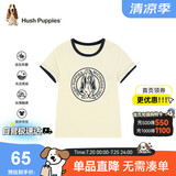 暇步士（Hush Puppies）童装儿童25夏季圆领短袖T恤男女童款短袖 乳黄色 110cm