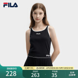 FILA 斐乐官方女子针织背心2024夏季新款时尚休闲撞色宽肩带内搭 正黑色-BK 170/88A/L