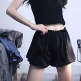 贞喜气打底裤女夏季薄款安全裤防走光南瓜裤松紧腰灯笼短裤jk内搭保险裤 黑色（均码）