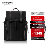 新秀丽（Samsonite）休闲时尚双肩包电脑包15.6英寸男女背包反光材质牛皮革TM7*013