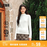 森马（Semir）长袖T恤女半高领吸湿发热抗菌2024冬紧身抓绒打底衫109724101001