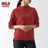 无印良品 MUJI 女式 牦牛绒混羊毛 高圆领毛衣女款春秋长袖针织衫BAC22A1A 红色 S (155/80A)