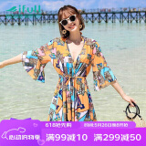 宜肤比基尼泳衣女三件套韩国温泉分体平角保守遮肚性感显瘦游泳装