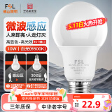 FSL佛山照明LED球泡10W大口5.8G节能微波感应灯泡E27白光6500K