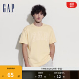 Gap男女装夏季纯棉字母logo短袖T恤宽松百搭上衣A00818 黄色 185/104A(XXL) 亚洲尺码