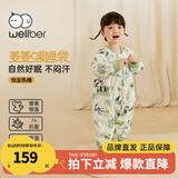 威尔贝鲁（WELLBER）婴儿睡袋恒温分腿感温标加厚儿童防踢被子保暖睡衣秋冬款保暖睡袍 竹海熊猫【双层不夹棉】20-25℃ M（建议身高80-90cm）