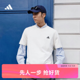adidas情侣休闲纯棉上衣圆领短袖T恤男女夏季阿迪达斯官方轻运动 米白 L
