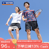 VICTOR威克多 羽毛球服 透气快干男女款简约训练比赛针织运动短裤团购款 R-30201/C黑色 男款 XL