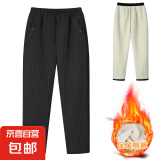 冬季加绒棉裤妈妈装保暖棉裤 线条 5XL