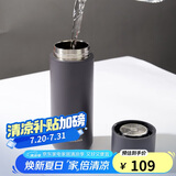 乐扣乐扣（LOCK&LOCK）心仪茶水分离保温杯316L不锈钢商务水杯440ML黑色LHC4285BLK