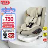 感恩儿童安全座椅0-4-12岁360度旋转 ISOFIX 瑞亚丝雾米