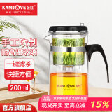 金灶（KAMJOVE）玻璃茶壶 按压式飘逸杯 茶水壶玻璃茶具 茶水分离杯泡茶器泡茶壶 TP-120/200ml容量