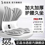 思菲其护腰坐垫靠垫护腰久坐神器人体工学椅支撑腰部坐靠背一体座椅垫 加大加厚款-神秘灰【300斤以内】 超强支撑-舒适护腰