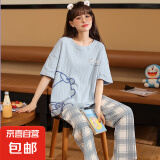 纯棉睡衣女短袖长裤夏季2025新款春秋款卡通大码家居服套装可外穿 QGL1911 L