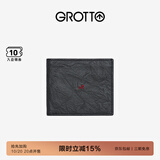 个乐经典羊皮短款钱包手工真皮多卡位卡夹卡包情侣礼物 经典黑（木马）