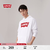 Levi's【特价来袭】李维斯情侣同款经典宽松休闲logo套头连帽卫衣 白色 19622-0018 XS
