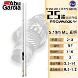 ABU GARCIA阿布路亚竿PMAXSX纺车轮直柄鱼竿微物泛用远投单杆枪柄打黑雷强竿 2.13米 直柄ML调-RF（中快调）