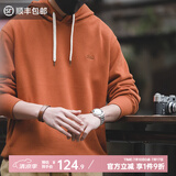 马登工装 美式复古连帽卫衣男vintage阿美咔叽纯色休闲运动外套 砖红色 L