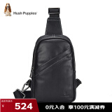 暇步士（Hush Puppies）胸包男头层牛皮腰包简约时尚运动单肩包潮流斜挎包生日礼物