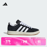 adidas「面包鞋」GRAND COURT BASE 00s休闲低帮板鞋男女阿迪达斯 黑色/白色/树脂黄IH6184     37