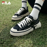 斐乐（FILA）官方LOOP女鞋帆布鞋新款休闲运动鞋小白鞋板鞋断层鞋 黑-BK 38