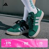 adidas「面包鞋」GRAND COURT BASE 00s休闲低帮板鞋男女阿迪达斯 森林绿/白色/树脂黄     36.5