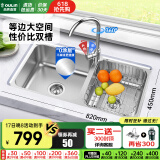 欧琳（OULIN）【国补立减15%】厨房水槽双槽304不锈钢洗菜盆双槽加厚洗碗槽双槽