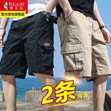啄木鸟短裤男夏装新款外穿工装潮流直筒中裤青年宽松休闲男士凉感五分裤 D19黑色（一件装） 2XL