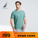 诺帝卡（NAUTICA）男装夏季款无忧搭休闲男女同款纯棉短袖T恤TE2101 O4101蓝绿4AR M